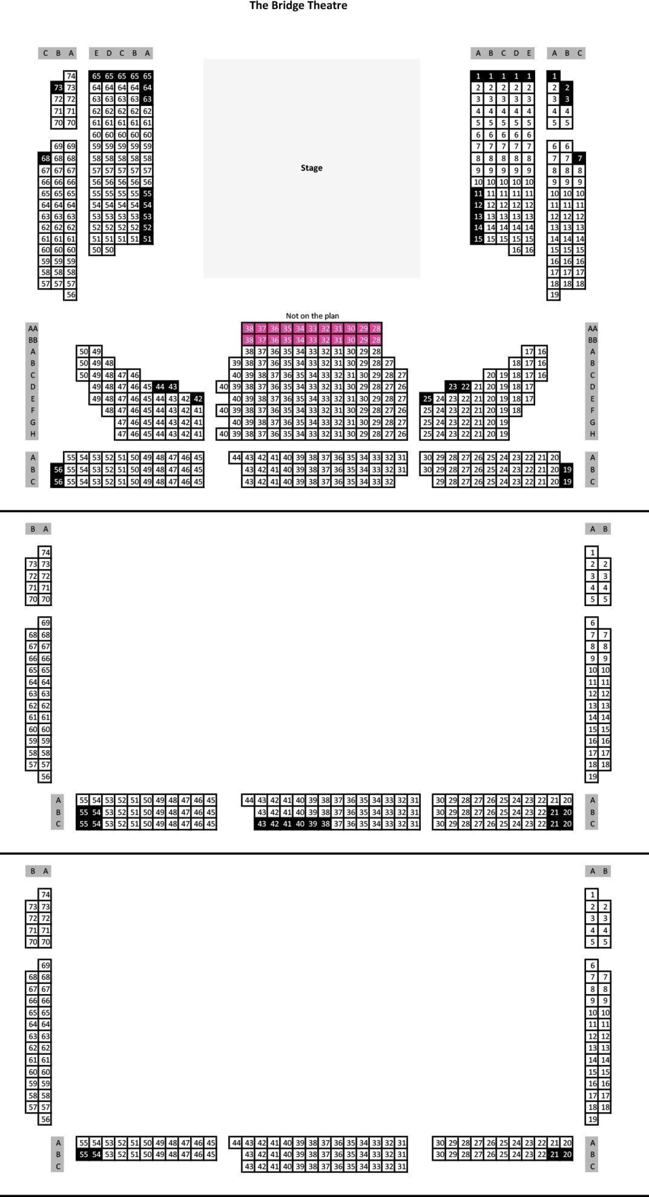 The Bridge Theatre Seating plan