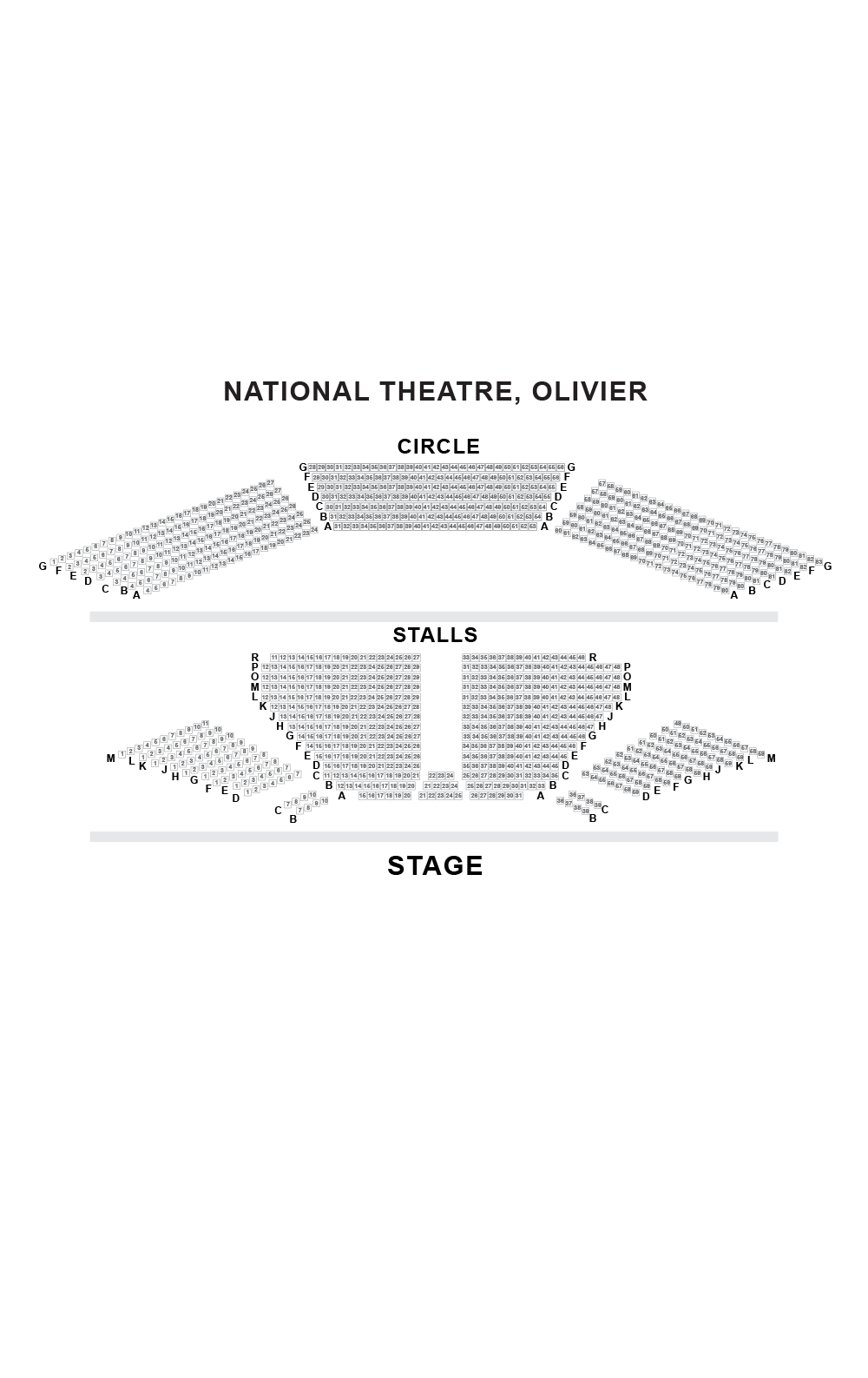 Olivier Theatre (National Theatre) Seating Plan - - London Box Office Olivier Theatre (National Theatre) Seating Plan - - London Box Office