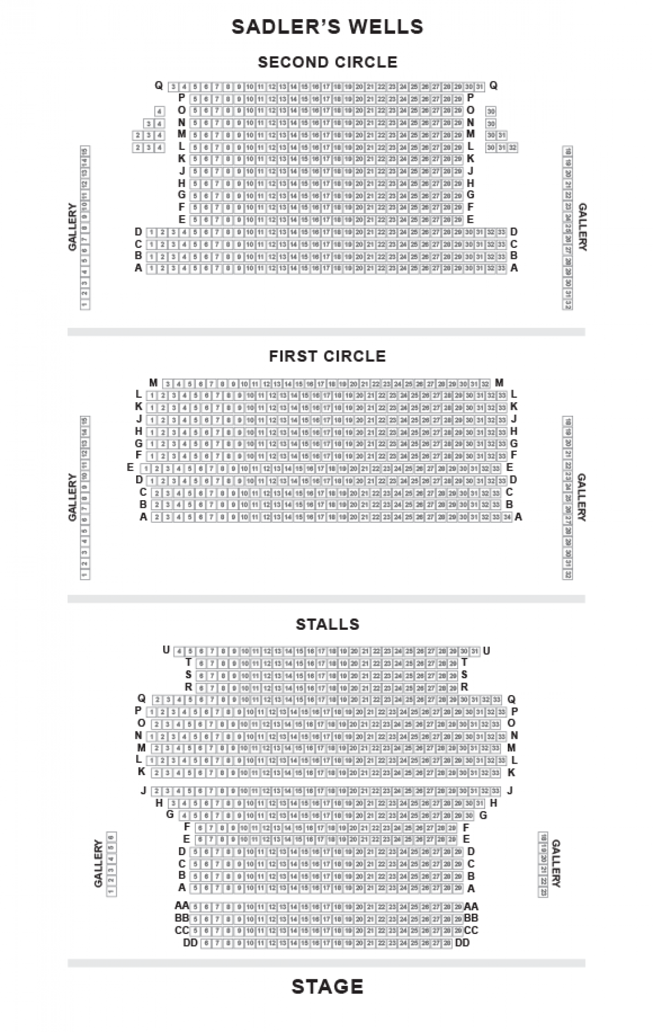 Sadlers Wells Seating plan Sadlers Wells Seating plan