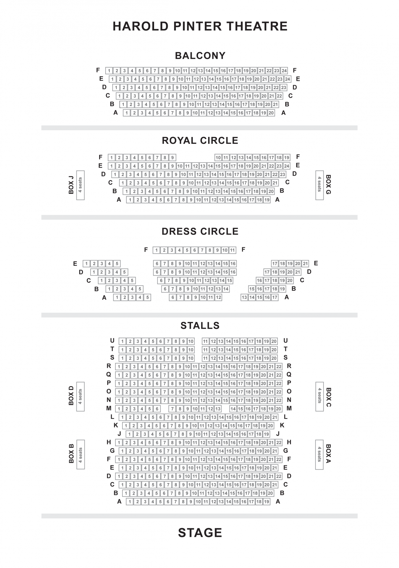 Harold Pinter Theatre Seating plan Harold Pinter Theatre Seating plan