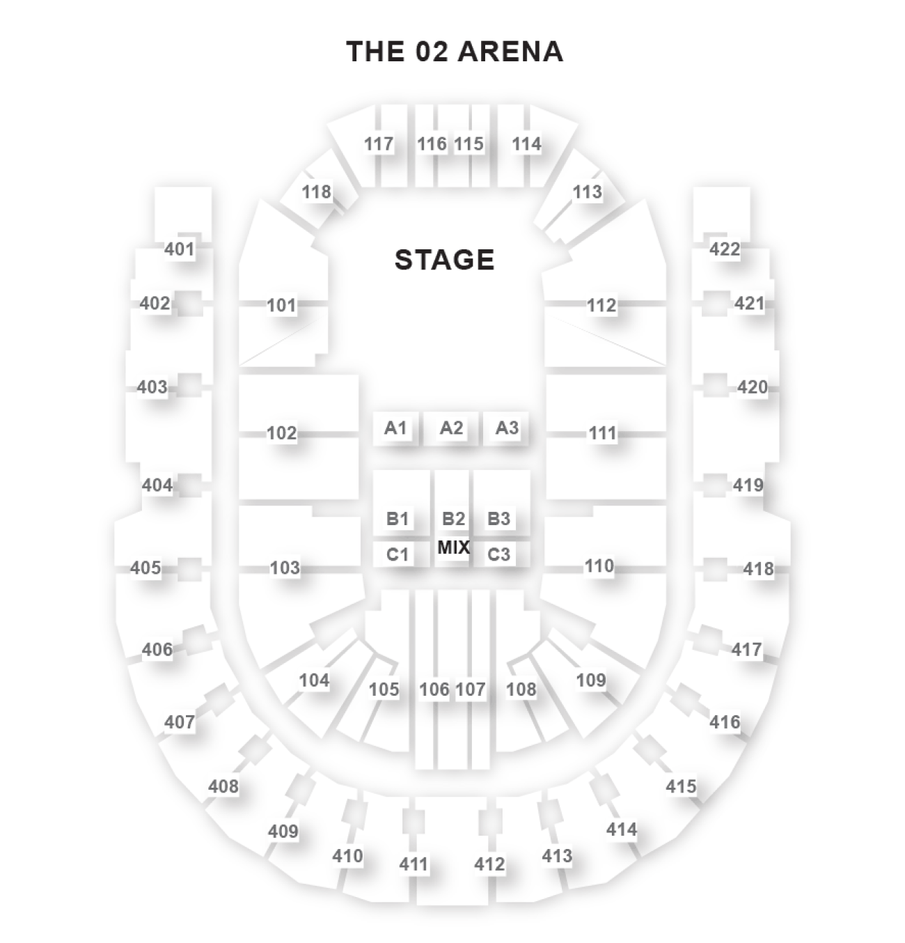 O2 Arena Seating plan