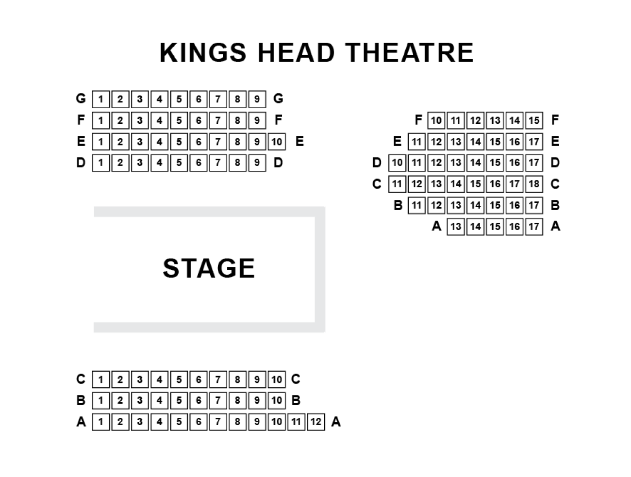 King's Head Theatre Seating plan King's Head Theatre Seating plan