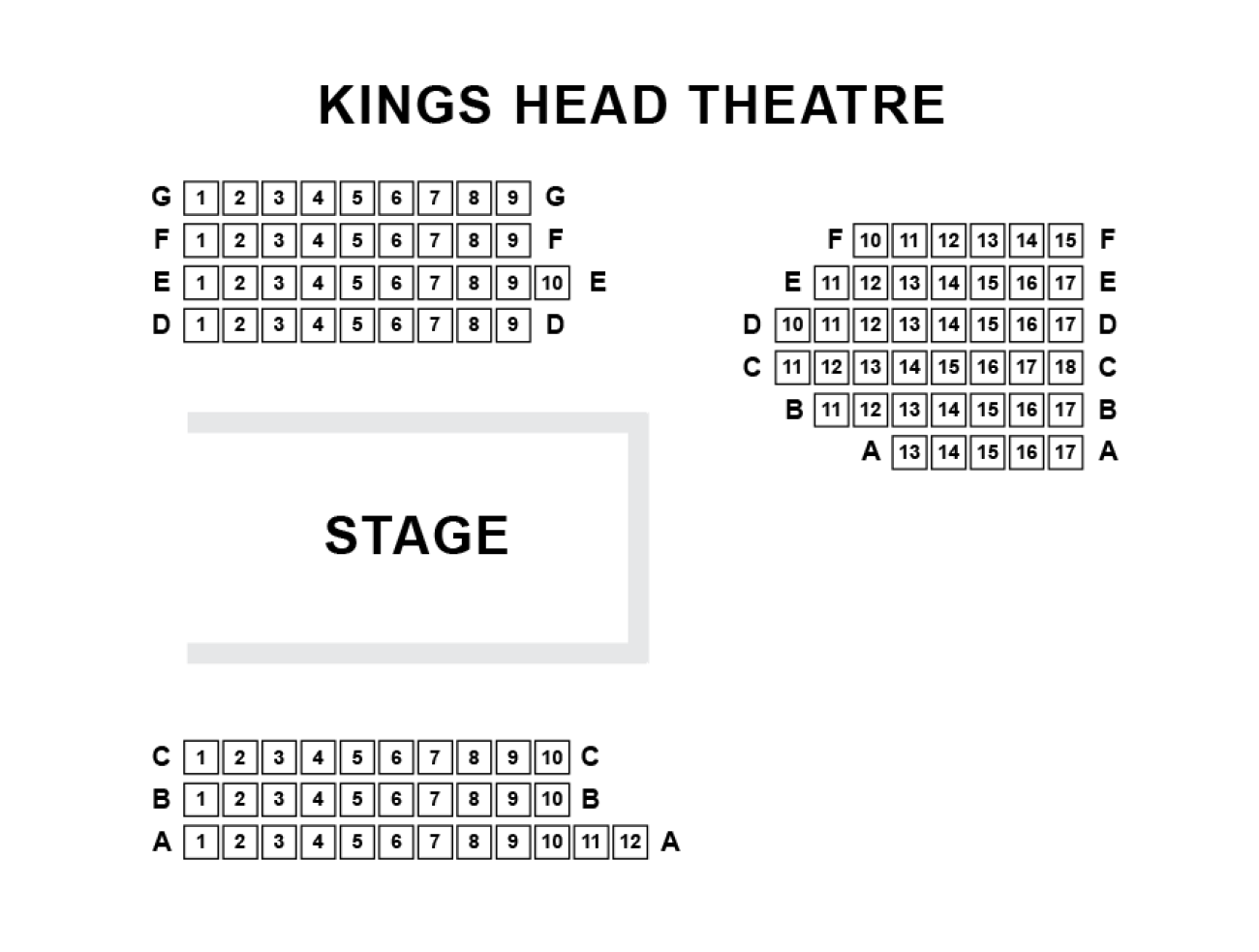 King's Head Theatre Seating plan