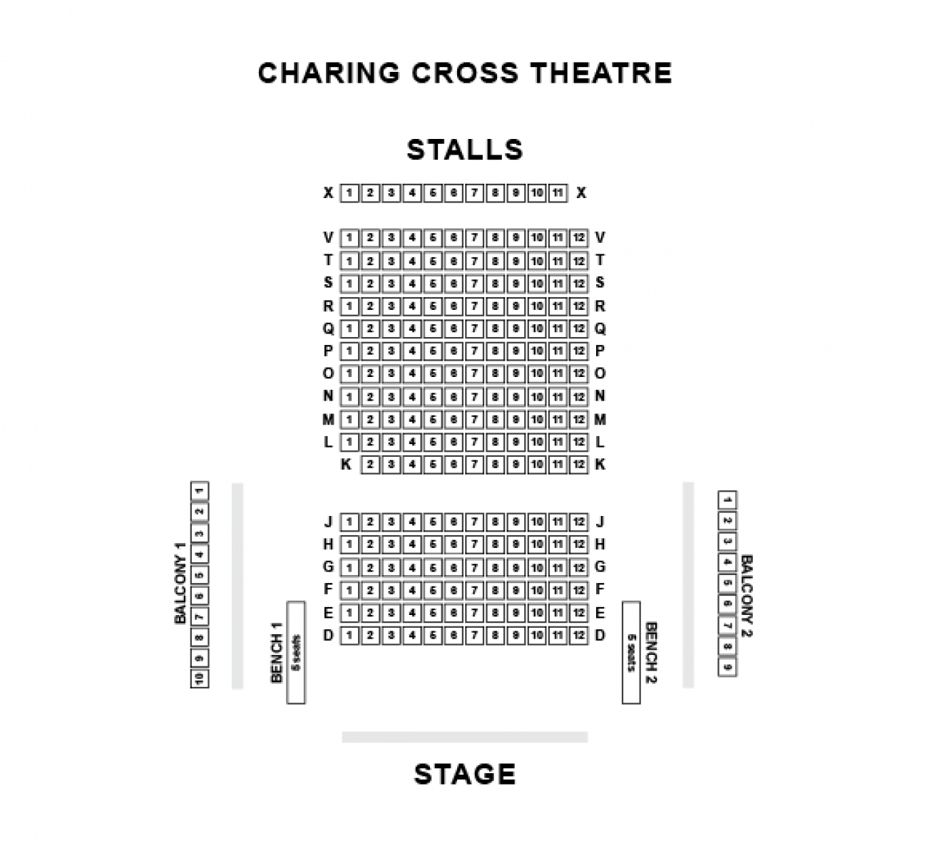 Charing Cross Theatre Seating plan Charing Cross Theatre Seating plan