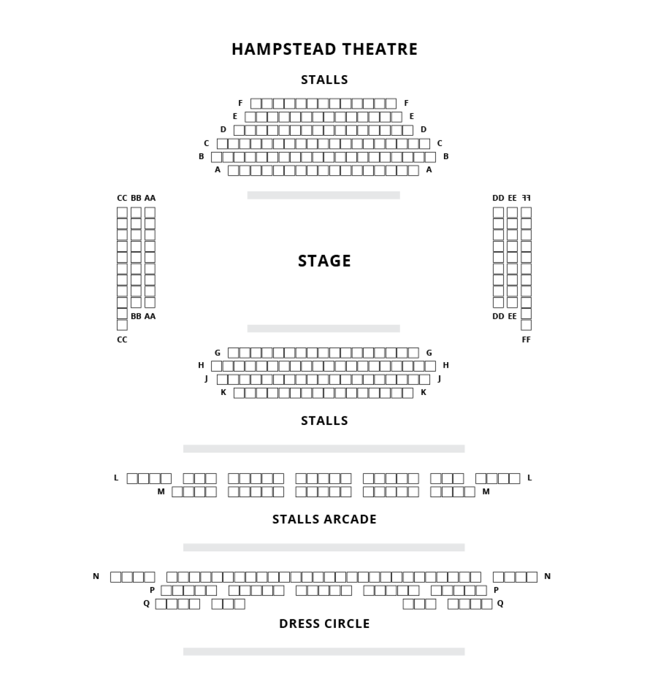 Hampstead Theatre Seating plan