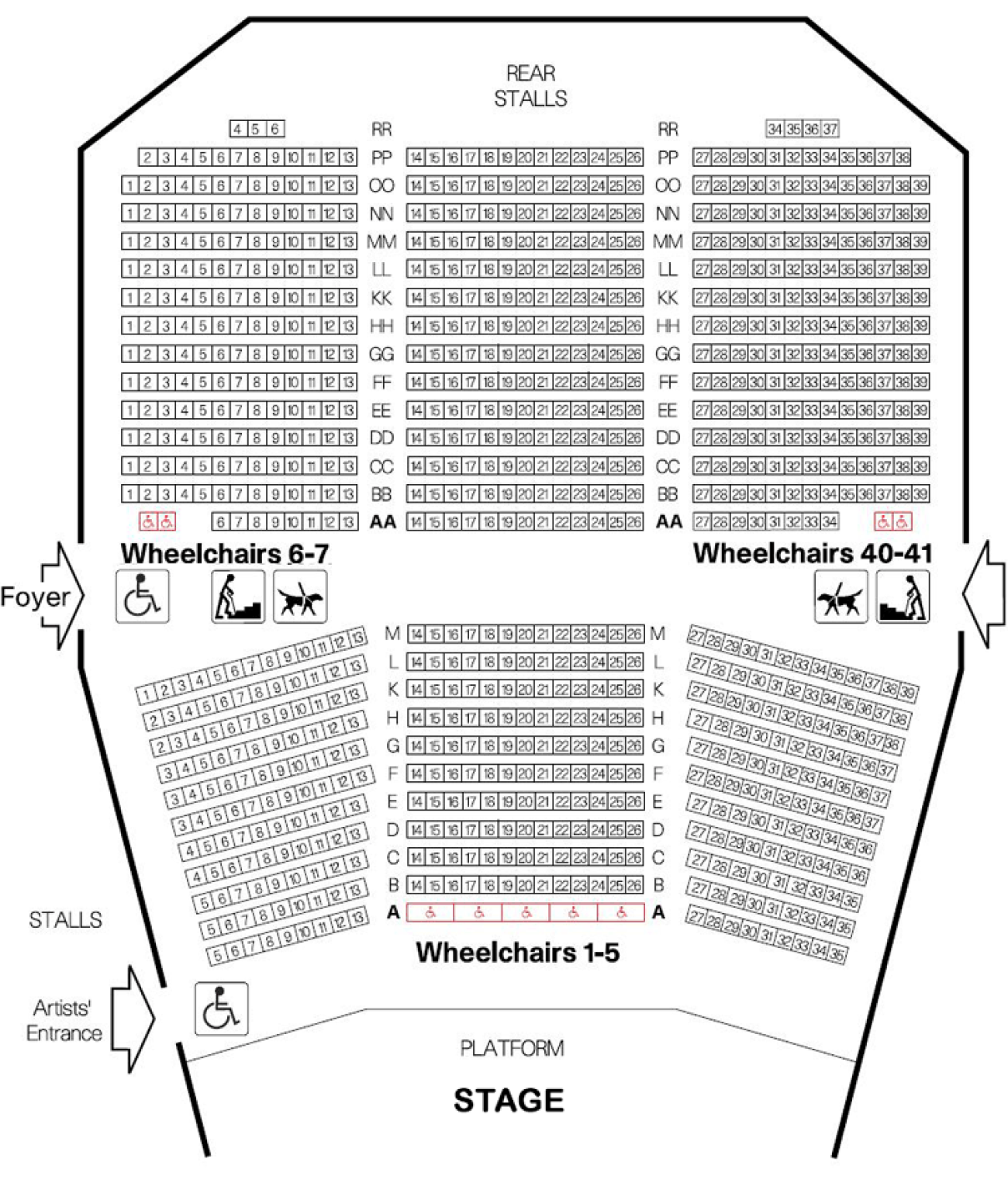 Queen Elizabeth Hall Seating plan