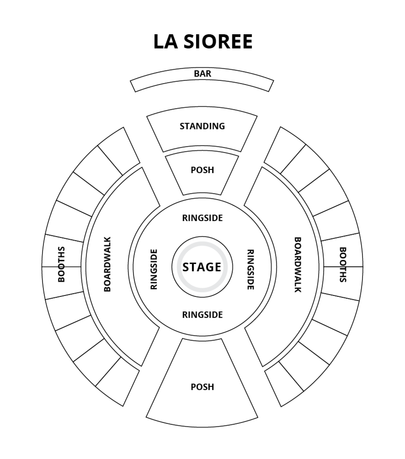 The Spiegeltent Seating plan