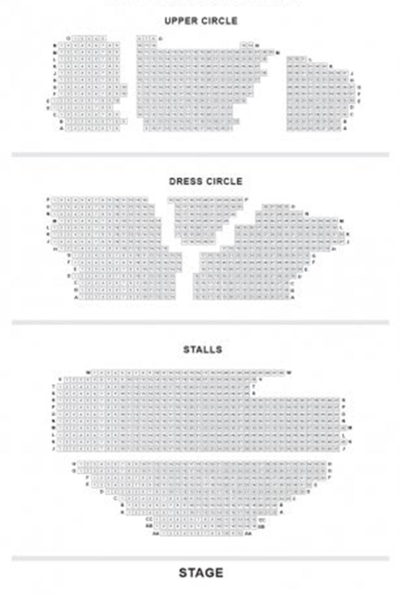 New Wimbledon Theatre Seating plan