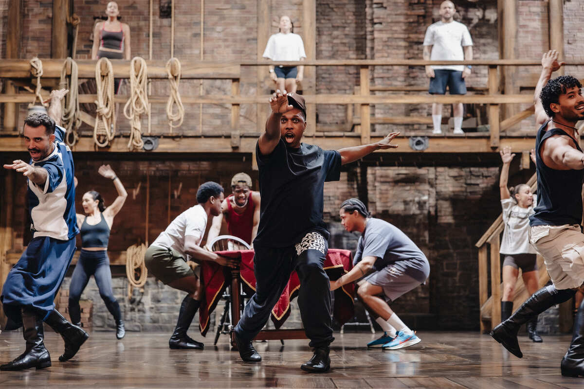 HAMILTON. Rehearsals. Leslie Odom, Jr. and Company. Photo by Danny Kaan