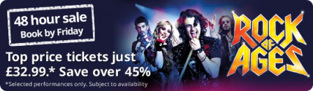 Get over 45% off Tickets  to Rock Of Ages
