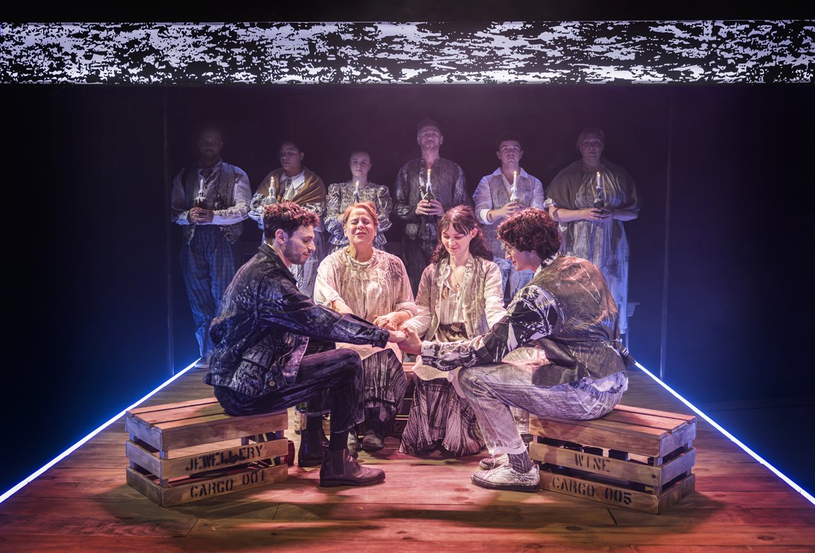 The cast of Redcliffe at Southwark Playhouse. Photo by Pamela Raith Photography