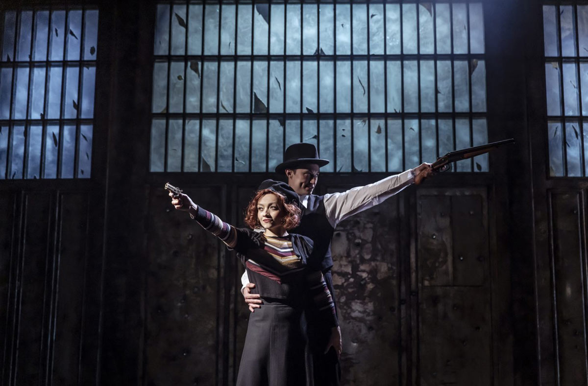 Frances Mayli McCann (Bonnie) and Jordan Luke Gage (Clyde) in Bonnie &amp; Clyde The Musical at the Arts Theatre