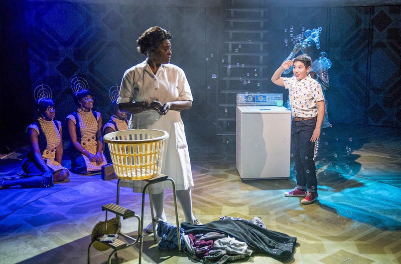 Sharon D. Clarke (Caroline Thibodeaux) and Aaron Gelkoff (Noah) in Caroline, or Change at the Playhouse Theatre