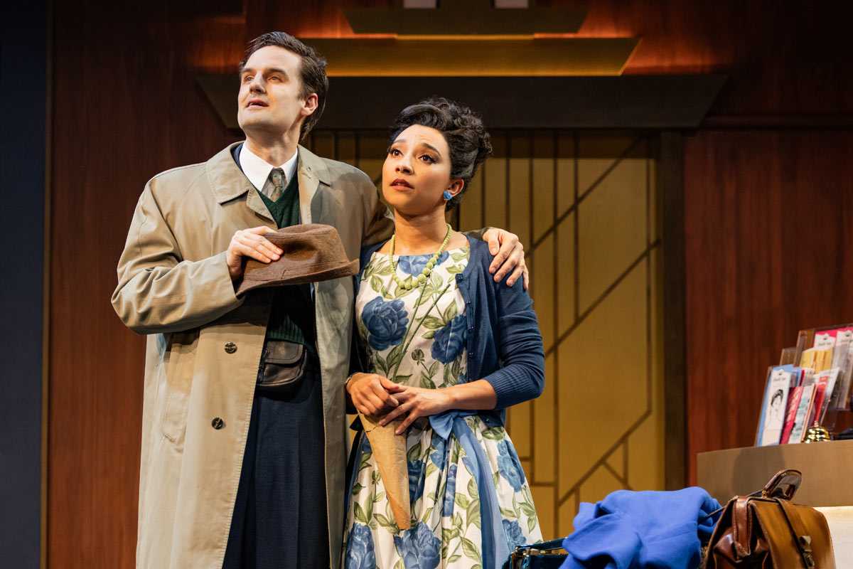 Henry Shields and Adele James in The Comedy About Spies at Noël Coward Theatre