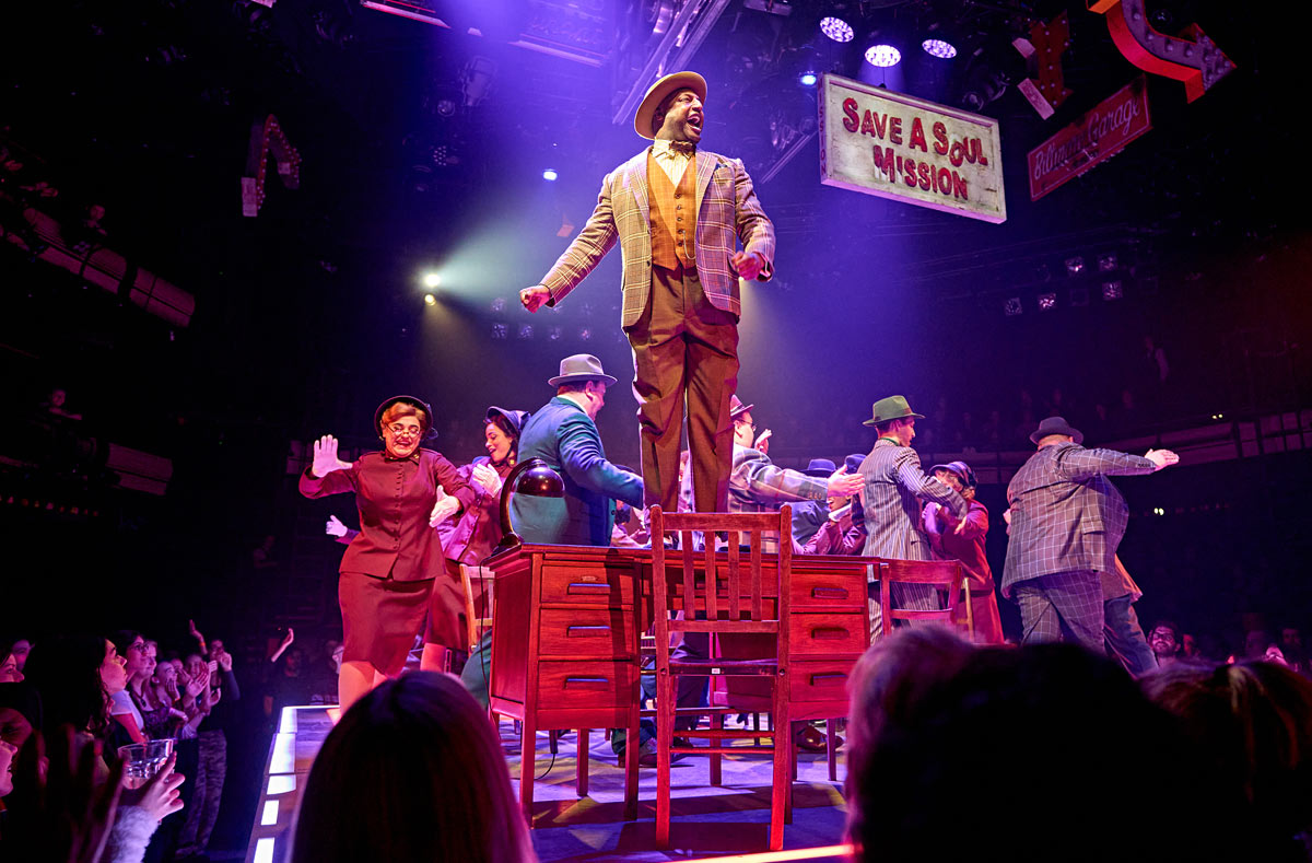 Jonathan Andrew Hume in Guys & Dolls at the Bridge Theatre