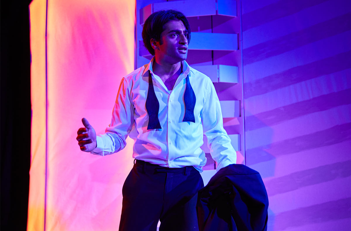 Nikhil Parmar in INVISIBLE at Bush Theatre.  Photo credit Henri T.
