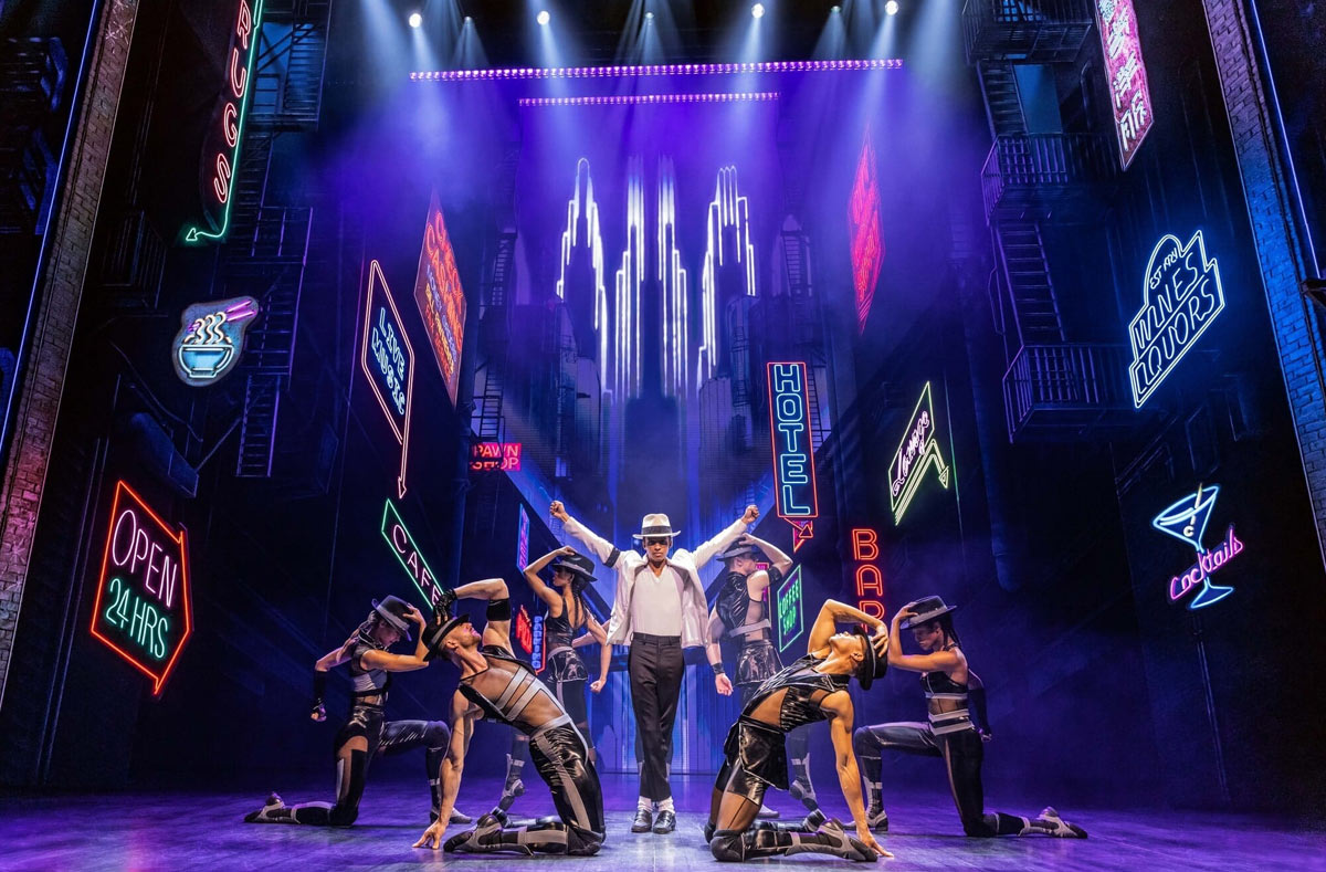 The cast of MJ The Musical at the Prince Edward Theatre in London