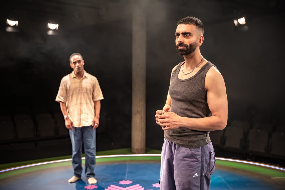 Esh Alladi (Zafar) and Waleed Akhtar (Billy) in The P Word at Bush Theatre. Photo Craig Fuller