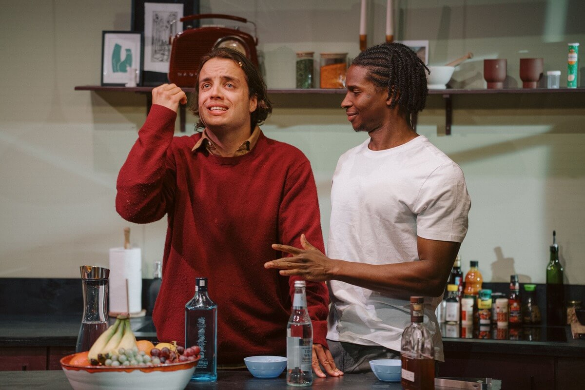 Keelan Kember and Kedar Williams-Stirling in Thanks For Having Me at Riverside Studios. Credit Oliver Kember