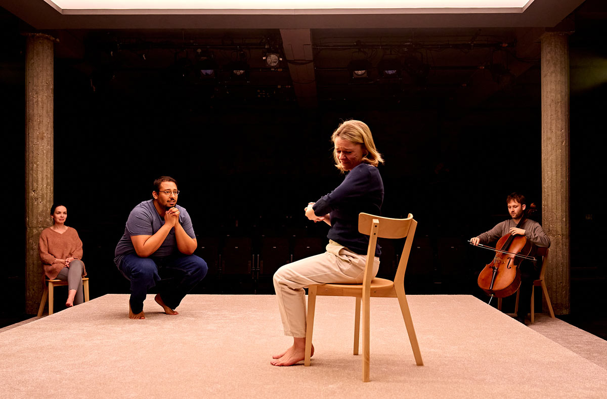 The company in 'The Cord' at Bush Theatre. Photo Manuel Harlan