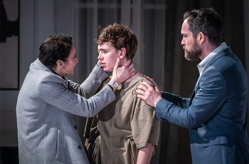 Amanda Abbington (Anne), Laurie Kynaston (Nicolas) and John Light (Pierre). The Son. Photo by Marc Brenner