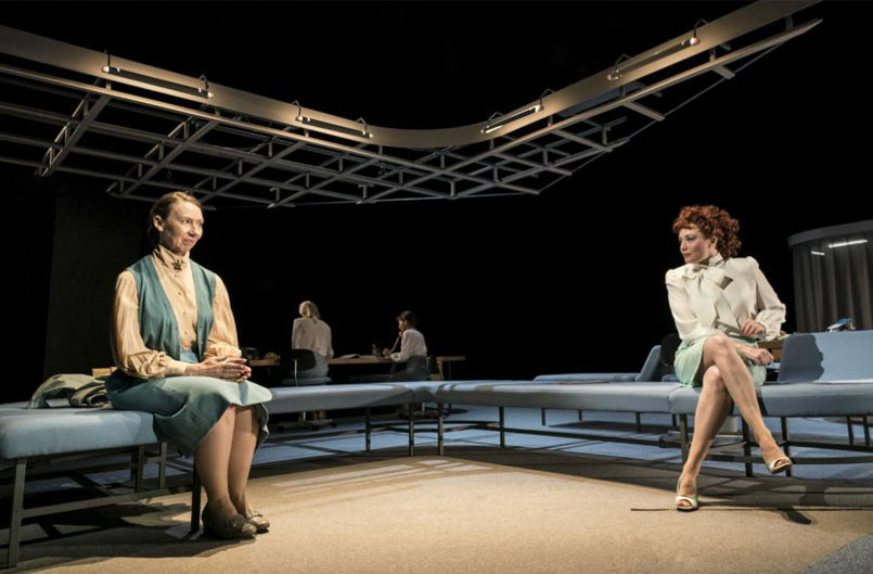 Amanda Hadingue and Charlotte Lucas in Top Girls at the National Theatre. Photo by Johan Persson